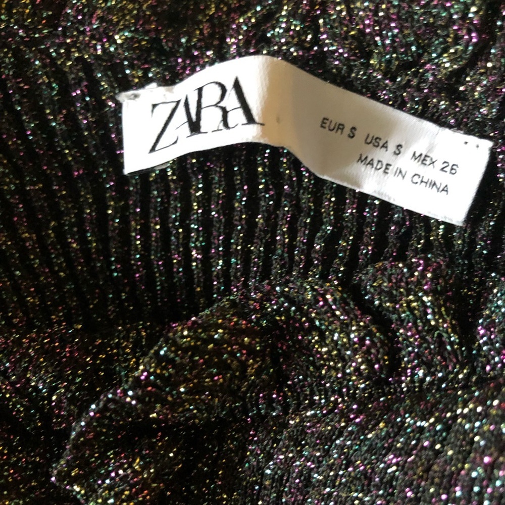 ZARA Sparkly Ruffled Top Small - Picture 10 of 13